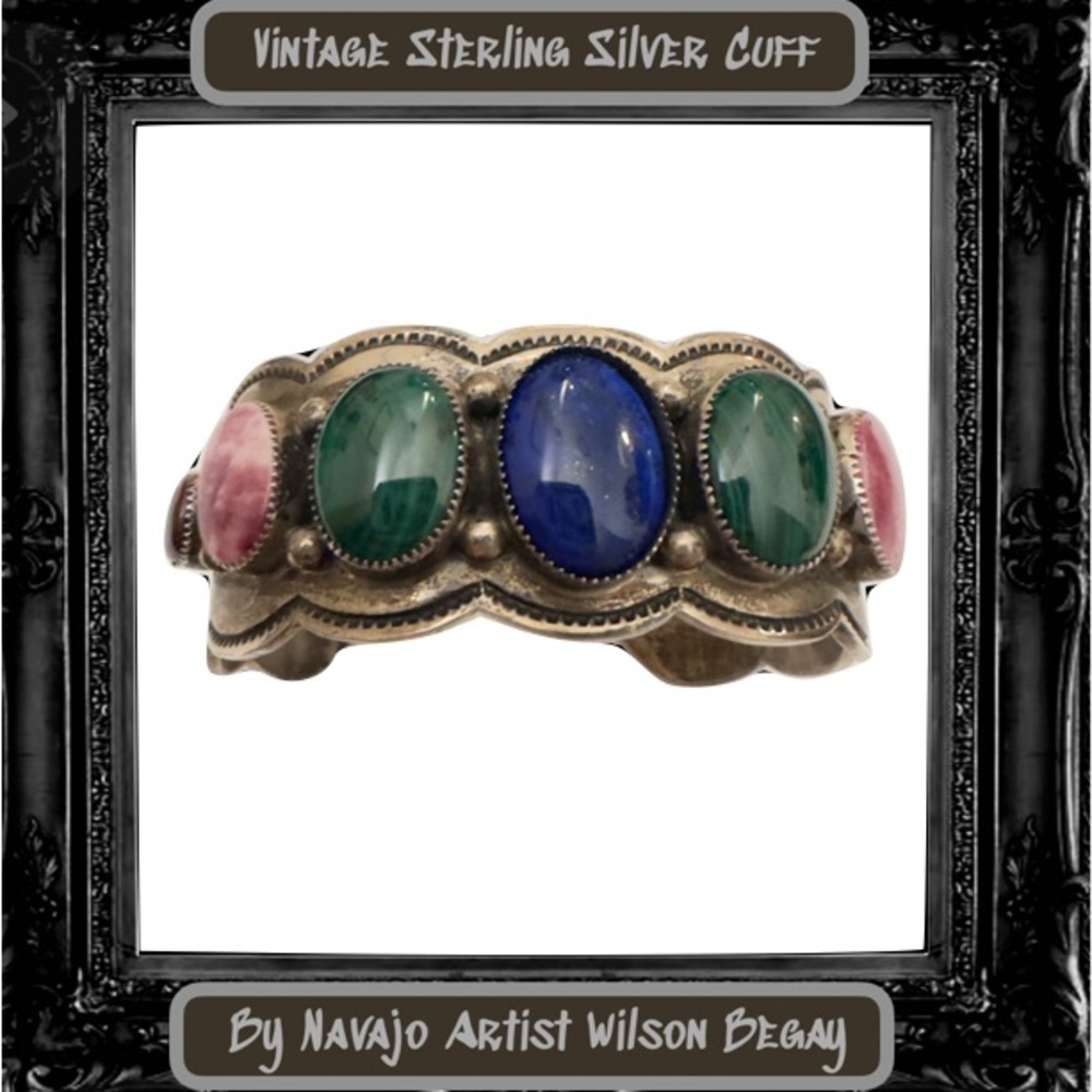Navajo Silver and Multi-Color Cuff